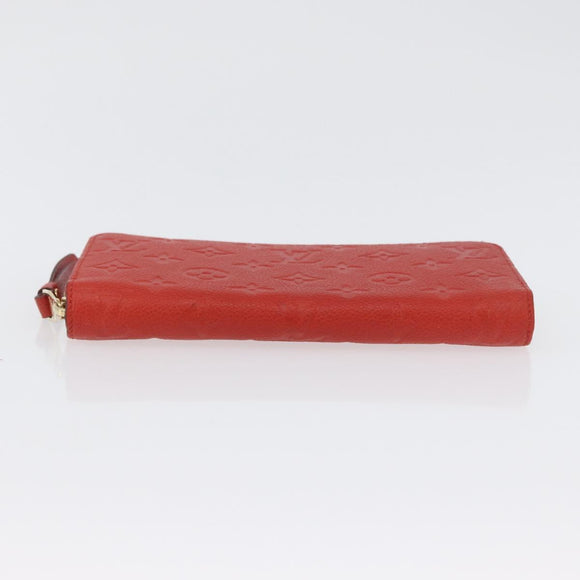 LOUIS VUITTON Monogram Empreinte Zippy Long Wallet Orange M60775 LV Auth 173020V