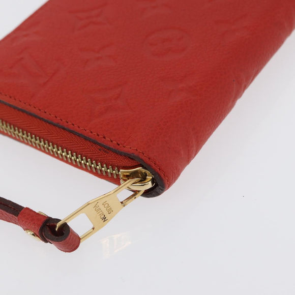 LOUIS VUITTON Monogram Empreinte Zippy Long Wallet Orange M60775 LV Auth 173020V