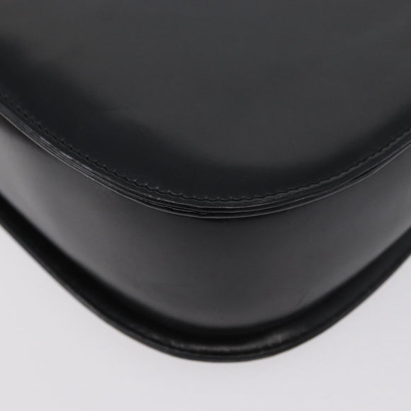 GUCCI Bamboo Hand Bag Leather Black Gold 000 1781 0633 Auth 173021