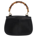 GUCCI Bamboo Hand Bag Leather Black Gold 000 1781 0633 Auth 173021-2