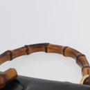 GUCCI Bamboo Hand Bag Leather Black Gold 000 1781 0633 Auth 173021-8