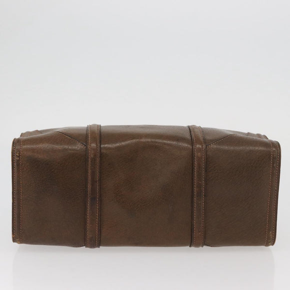 GUCCI Hand Bag Leather Brown Auth 173031