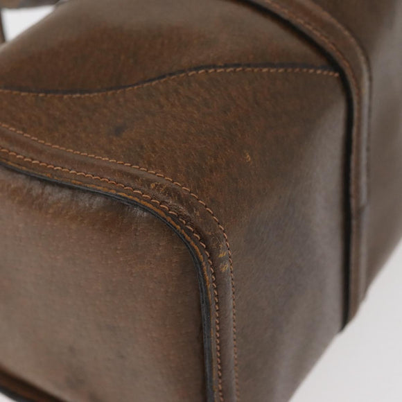 GUCCI Hand Bag Leather Brown Auth 173031