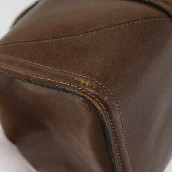 GUCCI Hand Bag Leather Brown Auth 173031