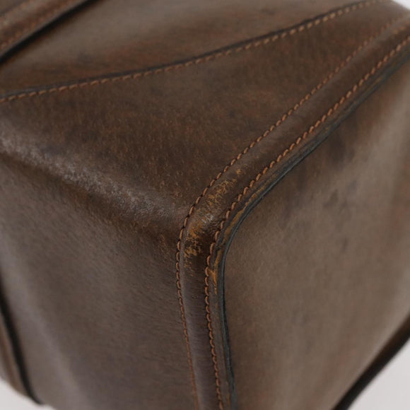 GUCCI Hand Bag Leather Brown Auth 173031