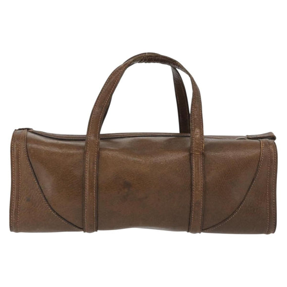 GUCCI Hand Bag Leather Brown Auth 173031