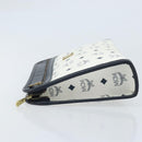 MCM Logogram Vicetos Clutch Bag PVC Leather White Gold Auth 173032A-5