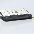 MCM Logogram Vicetos Clutch Tas PVC Leer Wit Goud Auth 173032A-5