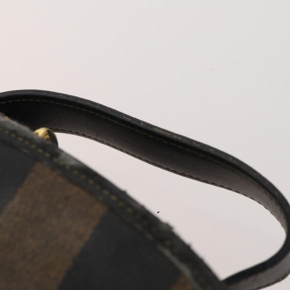 SAINT LAURENT Pecan Canvas Bag Leather nylon 3 Set Black Brown Auth 173049