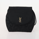 SAINT LAURENT Pecan Canvas Bag Leather nylon 3 Set Black Brown Auth 173049-16