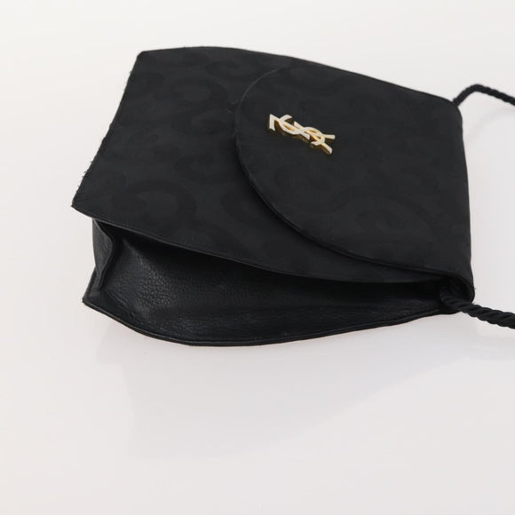 SAINT LAURENT Pecan Canvas Bag Leather nylon 3 Set Black Brown Auth 173049