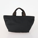 SAINT LAURENT Pecan Canvas Bag Leather nylon 3 Set Black Brown Auth 173049-3