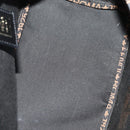 SAINT LAURENT Pecan Canvas Bag Leather nylon 3 Set Black Brown Auth 173049-8
