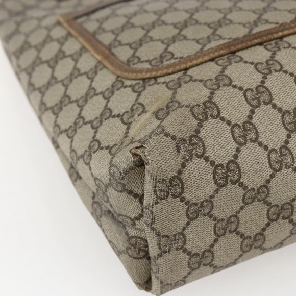 GUCCI GG Supreme Web Sherry Line Tote Bag PVC Beige 39 02 003 Auth 173103