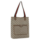 GUCCI GG Supreme Web Sherry Line Tote Bag PVC Beige 39 02 003 Auth 173103-1
