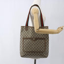 GUCCI GG Supreme Web Sherry Line Tote Bag PVC Beige 39 02 003 Auth 173103-21