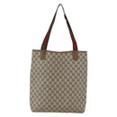 GUCCI GG Supreme Web Sherry Line Tote Bag PVC Beige 39 02 003 Auth 173103-3