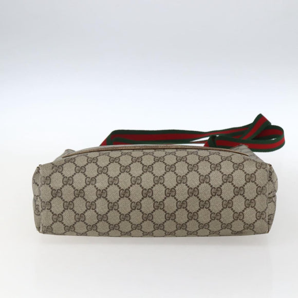 GUCCI GG Supreme Web Sherry Line Tote Bag PVC Beige 39 02 003 Auth 173103