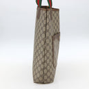 GUCCI GG Supreme Web Sherry Line Tote Bag PVC Beige 39 02 003 Auth 173109-4
