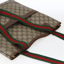 GUCCI GG Supreme Web Sherry Line Tote Bag PVC Beige 39 02 003 Auth 173109-6
