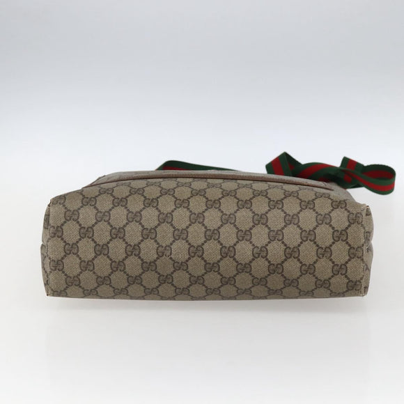 GUCCI GG Supreme Web Sherry Line Tote Bag PVC Beige 39 02 003 Auth 173109