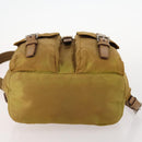 PRADA Backpack Nylon Beige Silver Auth 173115-5
