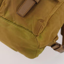 PRADA Backpack Nylon Beige Silver Auth 173115-16