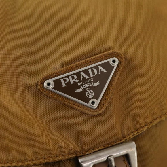 PRADA Backpack Nylon Beige Silver Auth 173115