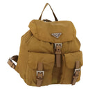 PRADA Backpack Nylon Beige Silver Auth 173115-1