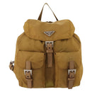 PRADA Backpack Nylon Beige Silver Auth 173115-13