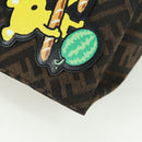 FENDI Zucca Canvas Taroout Hand Bag Brown Black Auth 173118SM-10