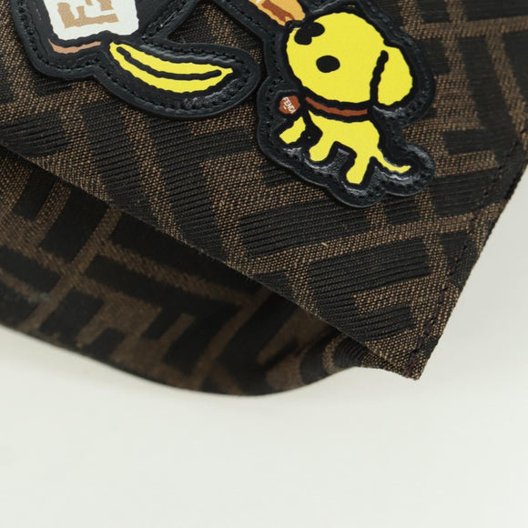 FENDI Zucca Canvas Taroout Hand Bag Brown Black Auth 173118SM