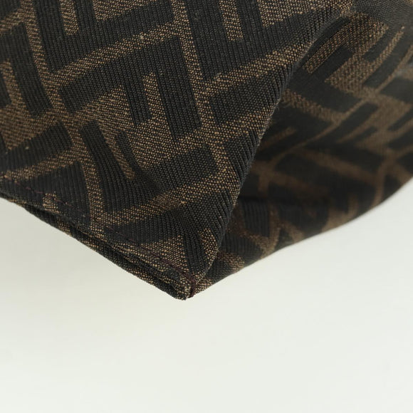 FENDI Zucca Canvas Taroout Hand Bag Brown Black Auth 173118SM