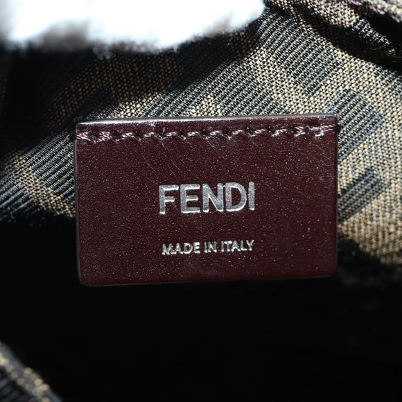 FENDI Zucca Canvas Taroout Hand Bag Brown Black Auth 173118SM