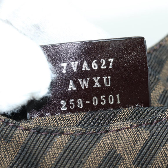 FENDI Zucca Canvas Taroout Hand Bag Brown Black Auth 173118SM
