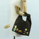 FENDI Zucca Canvas Taroout Hand Bag Brown Black Auth 173118SM-24