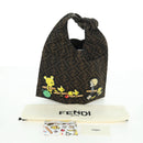 FENDI Zucca Canvas Taroout Hand Bag Brown Black Auth 173118SM-25