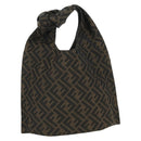 FENDI Zucca Canvas Taroout Hand Bag Brown Black Auth 173118SM-3