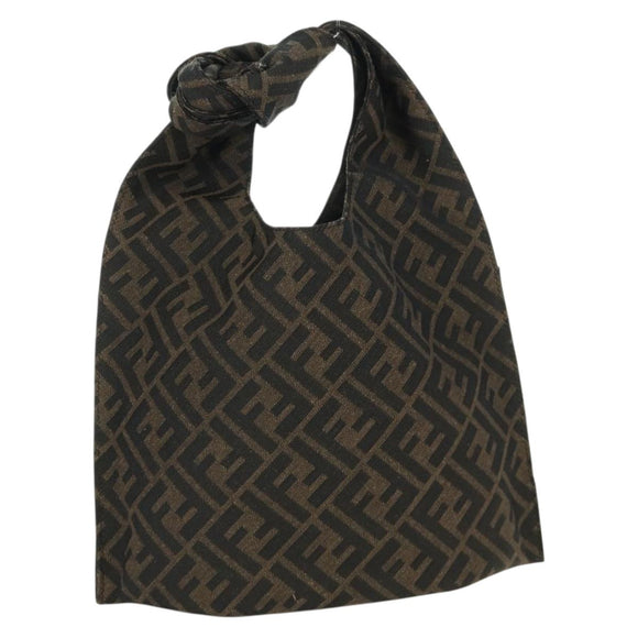 FENDI Zucca Canvas Taroout Hand Bag Brown Black Auth 173118SM