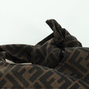 FENDI Zucca Canvas Taroout Hand Bag Brown Black Auth 173118SM-8