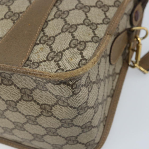GUCCI GG Supreme Web Sherry Line Bag PVC 2way Beige Gold 41 02 039 Auth 173119