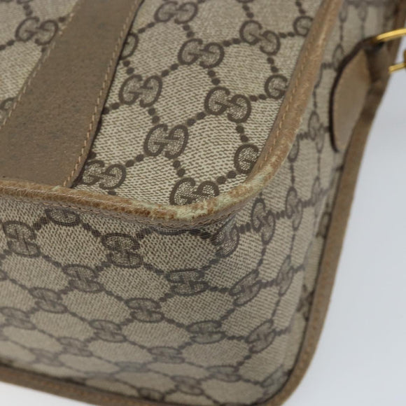 GUCCI GG Supreme Web Sherry Line Bag PVC 2way Beige Gold 41 02 039 Auth 173119
