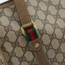 GUCCI GG Supreme Web Sherry Line Bag PVC 2way Beige Gold 41 02 039 Auth 173119-16