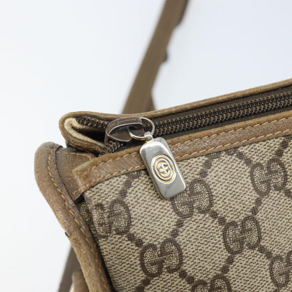GUCCI GG Supreme Web Sherry Line Bag PVC 2way Beige Gold 41 02 039 Auth 173119