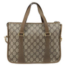 GUCCI GG Supreme Web Sherry Line Bag PVC 2way Beige Gold 41 02 039 Auth 173119-3