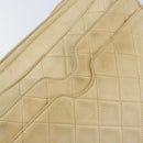 CHANEL Chain Matelasse Shoulder Bag Leather Beige Gold CC Auth 173120A-19