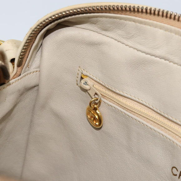 CHANEL Chain Matelasse Shoulder Bag Leather Beige Gold CC Auth 173120A