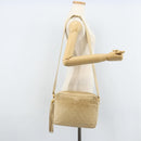 CHANEL Chain Matelasse Shoulder Bag Leather Beige Gold CC Auth 173120A-25