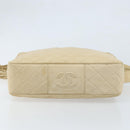 CHANEL Chain Matelasse Shoulder Bag Leather Beige Gold CC Auth 173120A-5