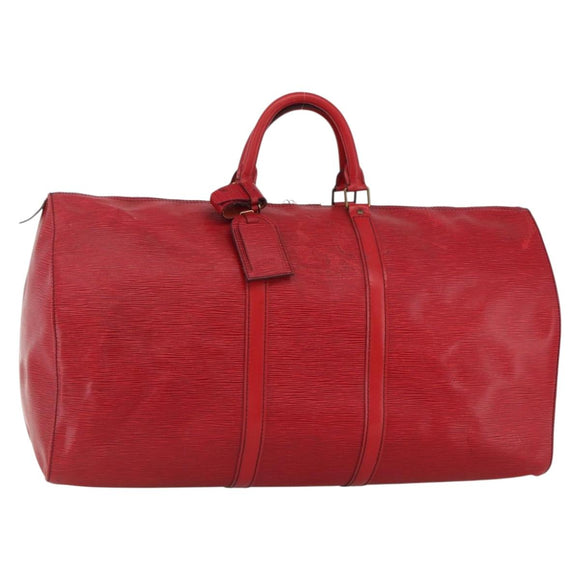 LOUIS VUITTON Epi Keepall 55 Boston Bag Red M42957 LV Auth 173121